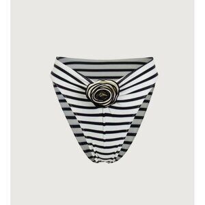 SAME Los Angeles Bottom Swim  Womens  Rossete Hugh Rise Striped Size Small